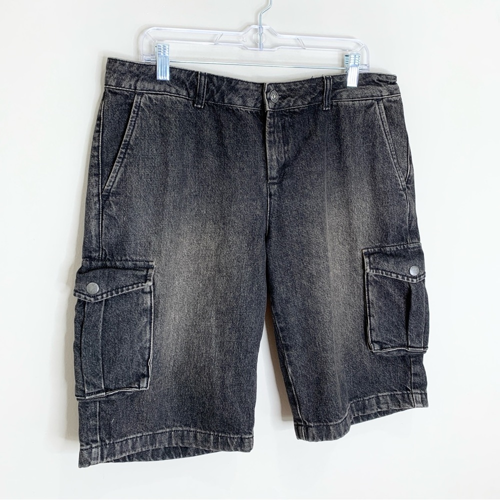 Miaou Dune Denim Cargo Shorts (Sz L) Low Rise Ochre Brown - Picture 6 of 16